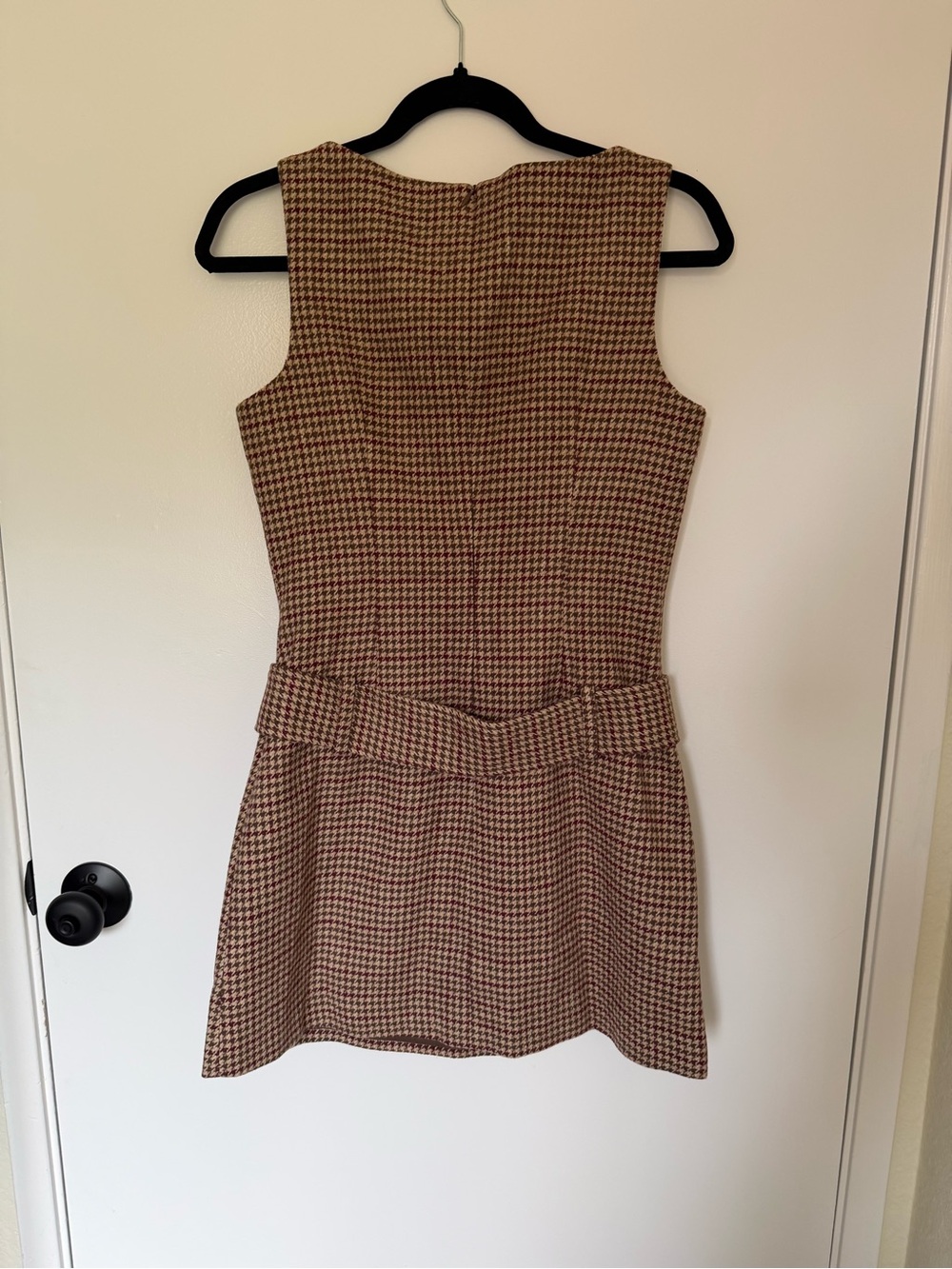 Commense Brown Metal Button Collared Midi Dress S | Quiet Luxury Fall Dress - Picture 9 of 10